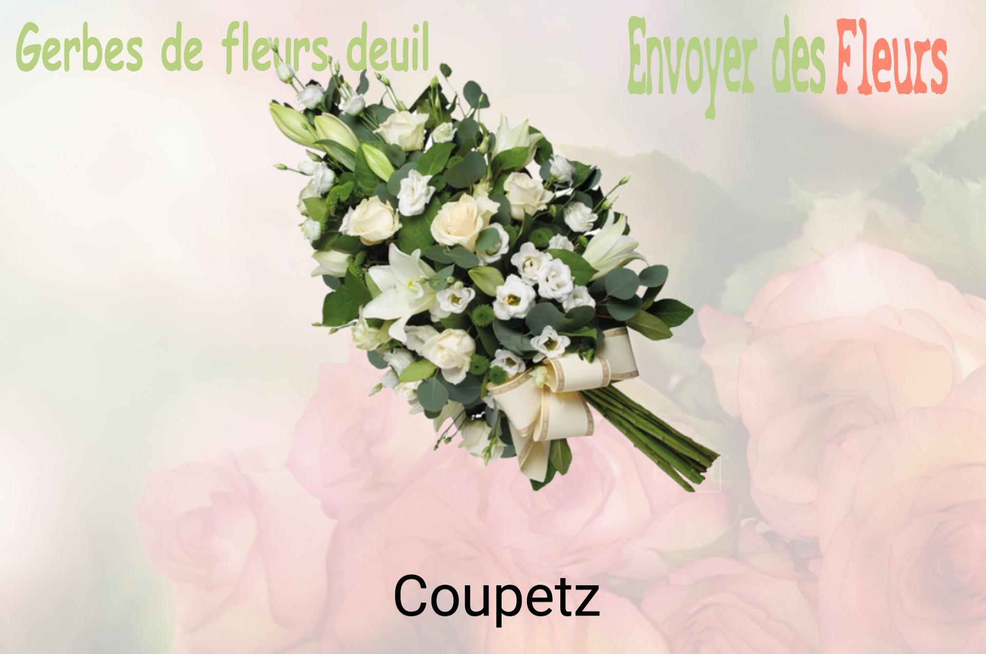 Gerbe de fleurs de deuil livrée à Coupetz